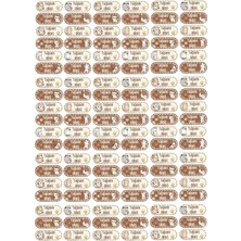 Atatuğ Hediyelik Kişiye Özel 114 Adet Sevimli Kedi Temalı Kalem Etiketi - A4 Parlak Kuşe Sticker