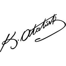 Happy Trend Kemal Atatürk Imza Sticker Araba Oto Araç Sticker 15 x 4 cm Siyah