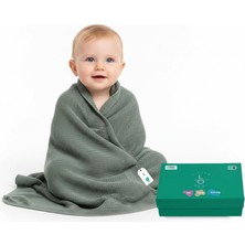 Happy Trend Ipeksi YUMUŞAK%100 Lyocell Tencel™ Bebek Örme Battaniye, Oekotex 100 - Hipoalerjenik ve Isı Düzenleyici - Yeni Doğanlar Için Lüks Konfor Dua Model (Yeşil)