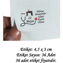 Tasarı Mağazası 36 Adet 4,5x3 cm 12 Mayıs Hemşireler Günü Kutlu Olsun Baskılı Mat Etiket-Standart Baskılı-1