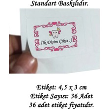 Tasarı Mağazası 36 Adet 4,5x3 cm Pembe Diş Buğdayı Partisi Baskılı Mat Etiket - Standart Baskılı-8