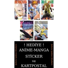 Akılçelen Kitaplar One Punch Man 21-22-23-24-25 Manga Seti (5 Kitap) / Tek Yumruk / Anime-Manga Sticker ve Kartpostal Hediyeli