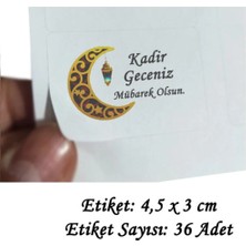 Tasarı Mağazası 36 Adet 4,5x3 cm Hilal Kadir Geceniz Mübarek Olsun Baskılı Mat Etiket- Lokum Kutusu Etiketi-5