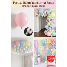 Partixa 100’LÜ Balon Yapıştırıcı Nokta | Şeffaf Çift Taraflı Balon Bandı | Güçlü Tutucu Glue Dot Rulo