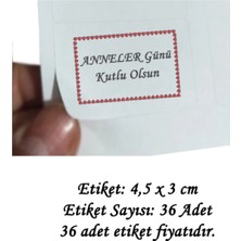 Tasarı Mağazası 36 Adet 4,5x3 cm Kalp Çerçeveli Anneler Günü Kutlu Olsun Baskılı Mat Etiket-Standart Baskılı-2