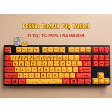 Decorius Peynir Temalı Mekanik Klavye Keycap Seti - 87 Tuş Tkl Klavye Profil - Sarı & Turuncu Gaming Klavye Tuş Takımı