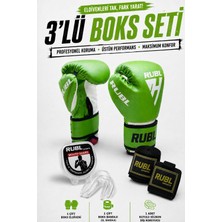 Çift Renkli 3'lü Boks Seti: Boks Eldiveni, Bandaj ve Dişlik