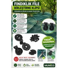 Munico 3000 Adet Fındıklık File Birleştirme Klipsi Güçlü File Sabitleme Aparatı Hasat File Veranda Gölge