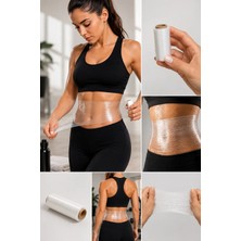 Munico 4 Adet Vücut Sarma Streç Film 5 cm Genişlik 200 Metre Bel Sarma Terleme Bandı Spor Egzersiz Fitness