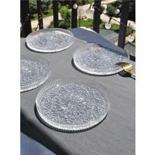 Qualitev 6\'lı Cam Mini Pasta Tatlı Tabağı 16 cm Kek Sunum Ikramlık Tabak - Asia