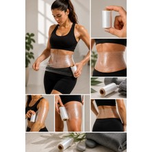 Munico 5 Adet Spor Streç Film 5 cm x 200 Metre Bel Sarma Vücut Sarma Şeffaf Film Egzersiz Fitness Yoga
