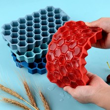 Munico 3 Adet Ev Kullanışlı Ice Cube Kolay Serbest Bırakılan Silikon Petek Buz Küpü Kalıpları Şarap Viski