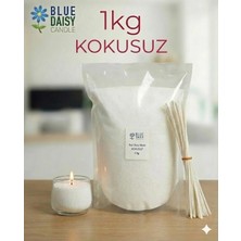 Empressco 1 kg Kokusuz Beyaz  Inci Tozu Mum ( 25 Adet 20 cm Fitil ile ) Beyaz Toz Mum, Mum Kandil