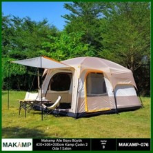 Ucuz Market Aile Boyu Büyük 420*305*200Cm Kamp Çadırı 2 Oda 1 Salon