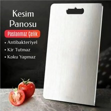 Go İthalat Paslanmaz Çelik Kesme Tahtası Hamur Açma Ve Kesim Panosu 20x30 cm.