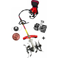 Öm-ka Royal Benzinli Sırt Tırpan + Çift Toprak Çapalama Aparatı Set 52 cc 4,6 Hp