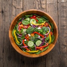 Doğal Akasya Ahşap Salata ve Sunum Kasesi – 30X13 cm Ekstra Derin ve Büyük Boy El Yapımı Meyvelik, Cips ve Patlamış Mısır Servis Kasesi