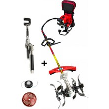 Öm-ka Royal Benzinli Ot Biçme Makinesi + Toprak Çapalama + Kancalı Zeytin & Fındık Silkeleme Hasat Aparatı Set 52 cc 4.6 Hp