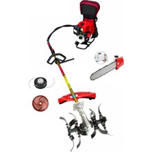 Öm-ka Royal Benzinli Sırt Tırpan + Toprak Çapalama + Dal Budama Aparatı Set 52 cc 4.6 Hp