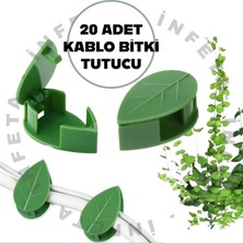 İnfeta 20 Adet Yaprak Tasarım Kablo Bitki Sarmaşık Tutucu Düzenleyici Yapışkanlı Klips-Kablo Tutucu-Sarmaşık Bitki Tutucu Düzenleyici