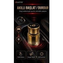 Raffin Akıllı Araç Koku Difüzörü - 4 Modlu, Hareket Sensörlü, Yıldız Tavan Projektörlü, Type-C Şarjlı