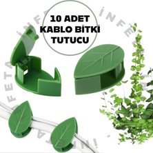 İnfeta 10'lu Yaprak Tasarım Kablo Bitki Sarmaşık Tutucu Düzenleyici Yapışkanlı Klips-Kablo Tutucu-Sarmaşık Bitki Tutucu Düzenleyici