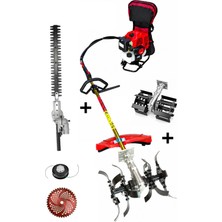 Öm-ka Royal Benzinli Sırt Tırpan + Çift Toprak Çapalama + Çit Kesme Aparatı Set 52 cc 4.6 Hp