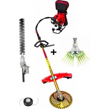 Öm-ka Royal Benzinli Sırt Tırpan + Tırnaklı Silkeleme Hasat + Çit Kesme Aparatı Set 52 cc 4.6 Hp