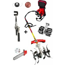 Öm-ka Royal Benzinli Sırt Tırpan + Çift Toprak Çapalama + Dal Budama + Kancalı Silkeleme Hasat Aparatı Set 52 cc 4.6 Hp