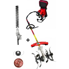 Öm-ka Royal Benzinli Sırt Tırpan + Toprak Çapalama + Çit Kesme Aparatı Set 52 cc 4.6 Hp