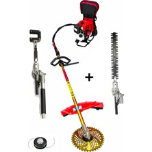 Öm-ka Royal Benzinli Sırt Tırpan + Kancalı Silkeleme Hasat + Çit Kesme Aparatı Set 52 cc 4,6 Hp