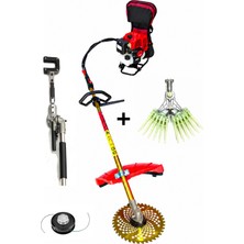 Öm-ka Royal Benzinli Sırt Tırpan + Kancalı + Tırnaklı Zeytin Silkeleme Hasat Aparat Set 52 cc 4.6 Hp