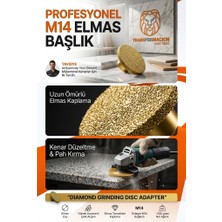 Transformacion Mermer Granit Seramik Için M14 Elmas Taşlama Disk Aparatı Mermer Granit Seramik Kenar Düzeltme Pah Kırma Başlığı 50MM 723583