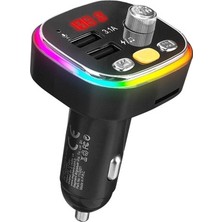 Aydogan's Çift USB 5V 3.1A Rainbow Işıklı Bluetooth Fm ile Hızlı Şarj