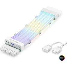 Aydogan's 24 Pin Argb Power Supply Uzatma Kablosu Gümüş Kaplamalı Bükülebilir 2 mm 108 LED Beyaz ND2814W
