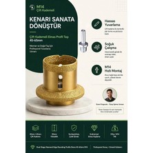 Transformacion Mermer Granit Seramik Için  M14 Uyumlu Çift Kademeli Elmas Kenar Yuvarlama Profil Taşı 45-65MM  723580