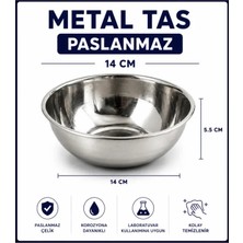 Labolist Metal Tas - Paslanmaz - 14 cm