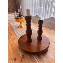 Empressco Ahşap 2li Şamdan ve Servis Takımı