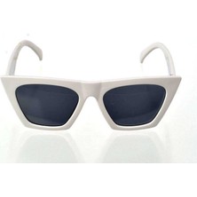 Royaleks Beyaz Çerçeve Cat Eye Kadın Güneş Gözlüğü - Moda Gözlük