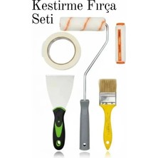 Aydogan's 5 Parça Boyacı ve Nalbur Set Spatula ve Kestirme Fırça ve Yedek Rulo ve Bant ve 10 cm Fırça Ba