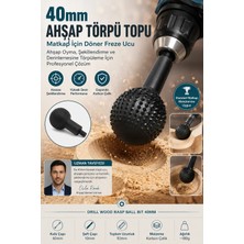 Transformacion Matkap Için Ahşap Törpü Topu 40MM Ahşap Oyma ve Şekillendirme Freze Ucu 10MM Sap Karbon Çelik Küresel Döner Törpü 723534