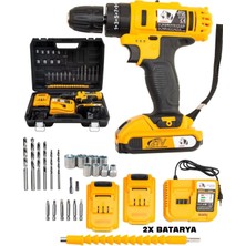 Empressco 21 Volt Çift Batarya Hızlı Şarj Şarjlı Matkap