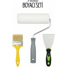 Aydogan's 3 Parça Nalbur ve Boyacı Set Spatula ve Kestirme Fırça ve Boya Rulo 20 cm IEG7WZI