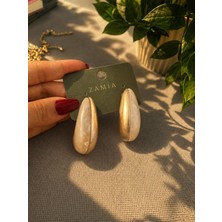 Zamia Design Eskitme Gold Sedef Küpe