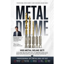 Transformacion 5 Parça Metal Delme Matkap Ucu Seti 1/4 Inç Altıgen Şaftlı Bits Burgu Matkap Uçları Milimetrik 1.5mm-5mm 723555