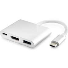 Type-C Combo Hub HDMI 4K USB 3.0 3 Port - Gri HDX7764