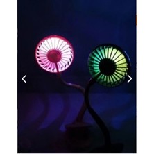 Portatif Işıklı Mini Klipsli Fan