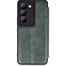 Royaleks Vivo V30 Lite 4g Kılıf Flip Cover - Koyu Yeşil