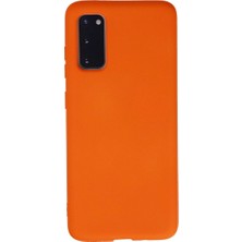 Royaleks Samsung Galaxy S20 Kılıf Nano Içi Kadife Silikon - Turuncu