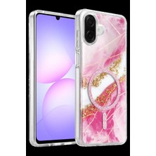 Royaleks Onegif Samsung Galaxy A07 4g Lotus Simli Magsafe Kapak - Pembe